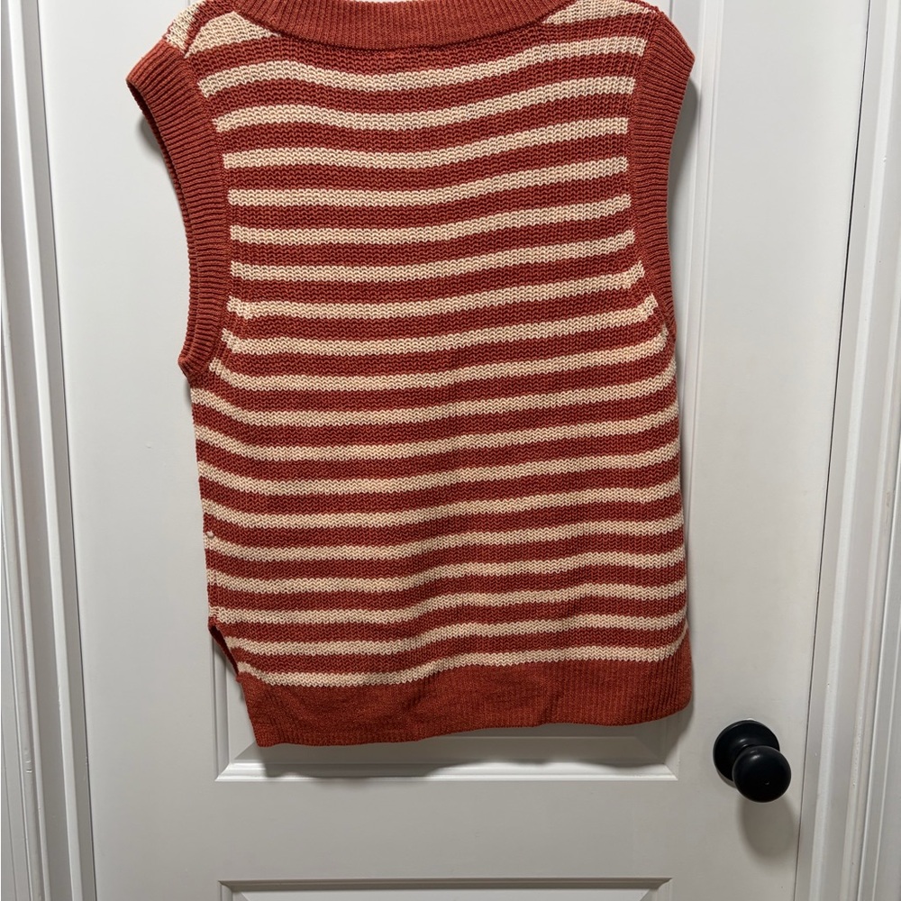 Faherty Miramar Linen Sweater Tank NWT size Small in Sandstone Stripe Sleeveless - Picture 12 of 13